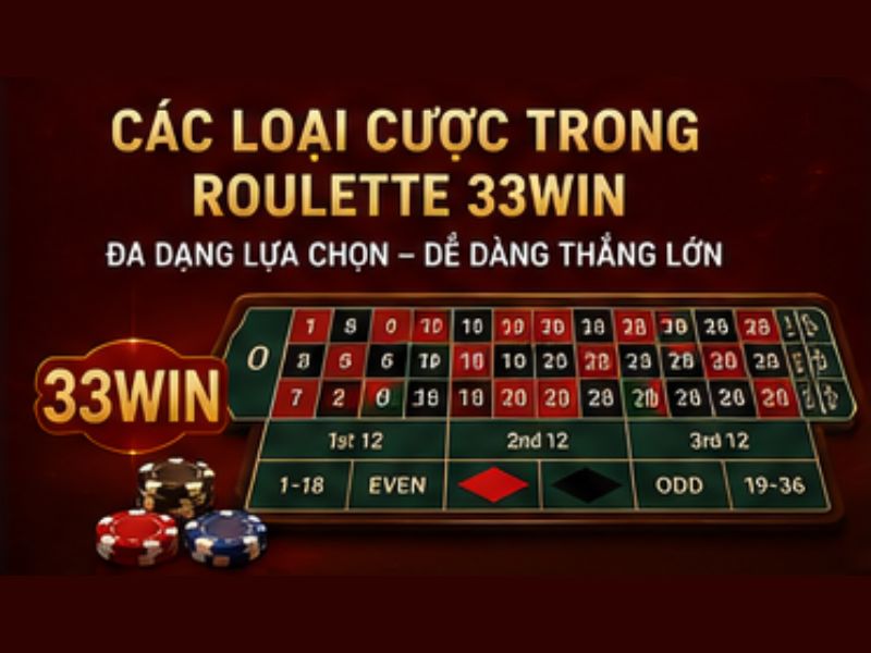 Các loại cược trong Roulette 33WIN