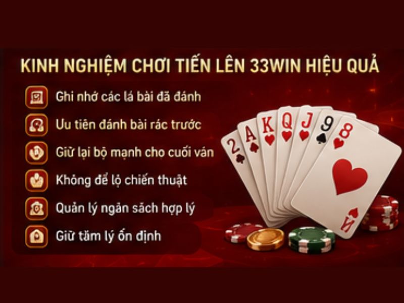 Kinh nghiệm chơi Tiến Lên 33WIN hiệu quả